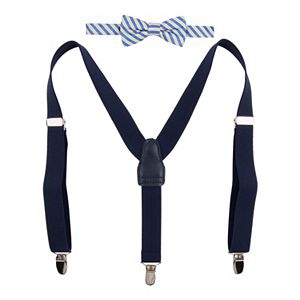 Boys Chaps 2-Piece Striped Suspenders & Bow Tie Set