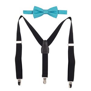Boys Chaps 2-Piece Dot Suspenders & Bow Tie Set