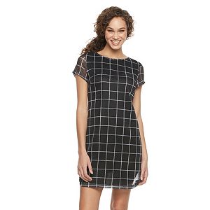 Women's Nina Leonard Plaid Woven Shift Dress