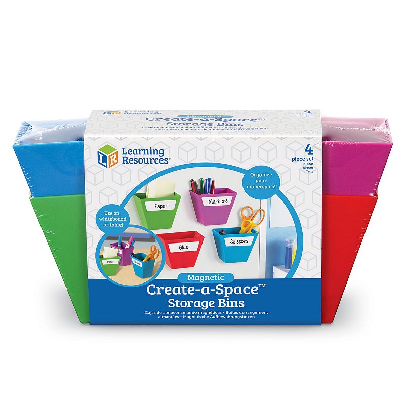 Learning Resources Magnetic Create-a-Space Storage Bins, Multicolor
