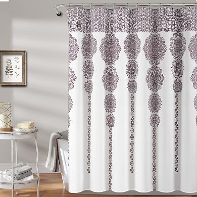 Lush Decor Stripe Medallion Shower Curtain