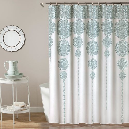 Lush Decor Stripe Medallion Shower Curtain