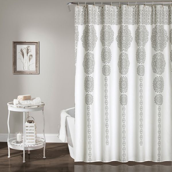 Lush Decor Stripe Medallion Shower Curtain