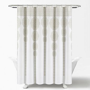 Lush Decor Stripe Medallion Shower Curtain