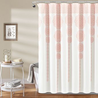 Lush Decor Stripe Medallion Shower Curtain