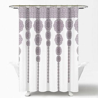 Lush Decor Stripe Medallion Shower Curtain