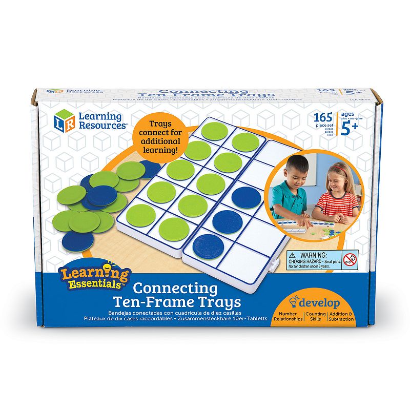 Learning Resources Connecting Ten-Frame Trays, Multicolor