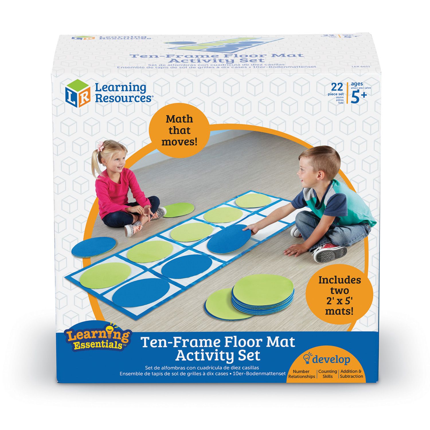 Image for Learning Resources Ten-Frame Floor Mat Activity Set at Kohl's.