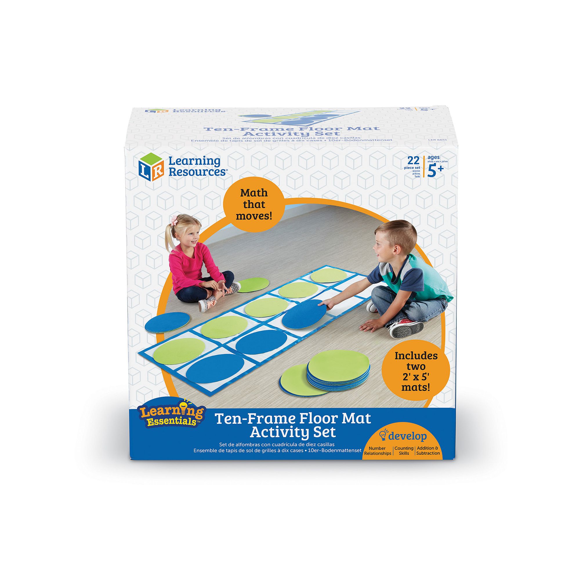 Learning Resources Ten-Frame Floor Mat Activity Set, Multicolor