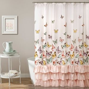 Lush Decor Flutter Butterfly Kid's Shower Curtain