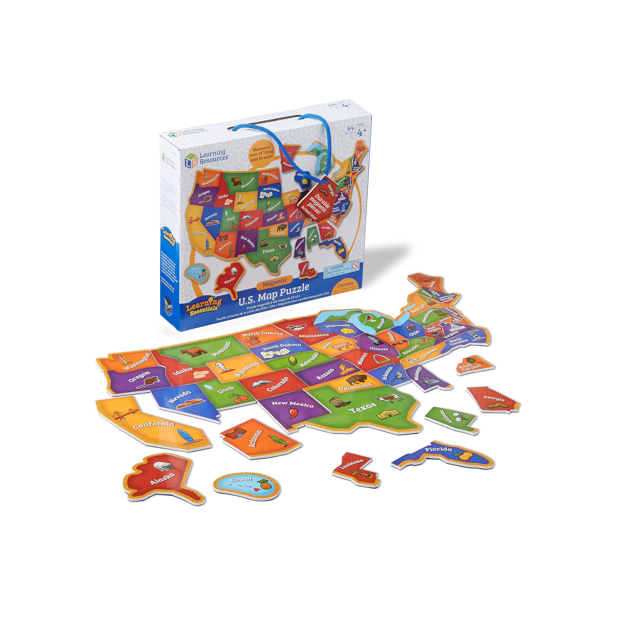 Learning Resources Magnetic U.S. Map Puzzle, Multicolor