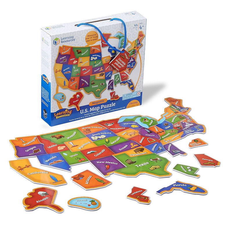 Learning Resources Magnetic U.S. Map Puzzle, Multicolor