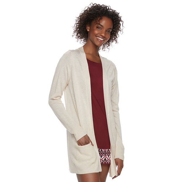 Juniors' Pink Republic Open-Front Cardigan