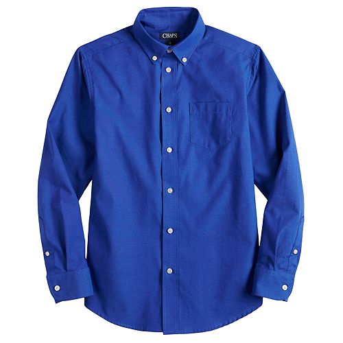 Boys 4-20 Chaps School Uniform Oxford Button-Down Shirt In Regular & Husky