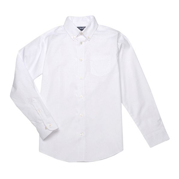 Boys 4-20 Chaps School Uniform Oxford Button-Down Shirt In Regular & Husky