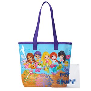 Girls 4-16 Splashlings Clear-Back Beach Tote with Wet/Dry Pouch