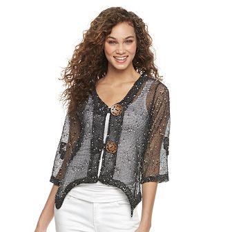 Women's Nina Leonard Button Knit Cardigan