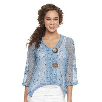 Women's Nina Leonard Button Knit Cardigan