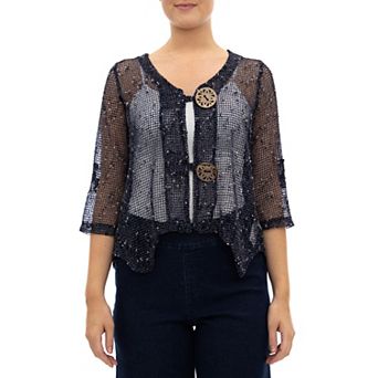 Women's Nina Leonard Button Knit Cardigan