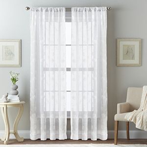 Leaf Embroidered Sheer Curtain