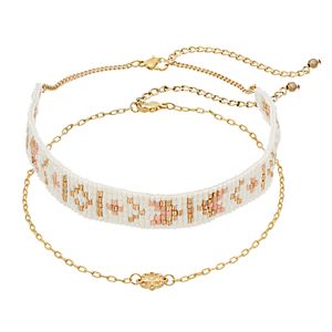 Mudd® Beaded & Medallion Choker Necklace Set