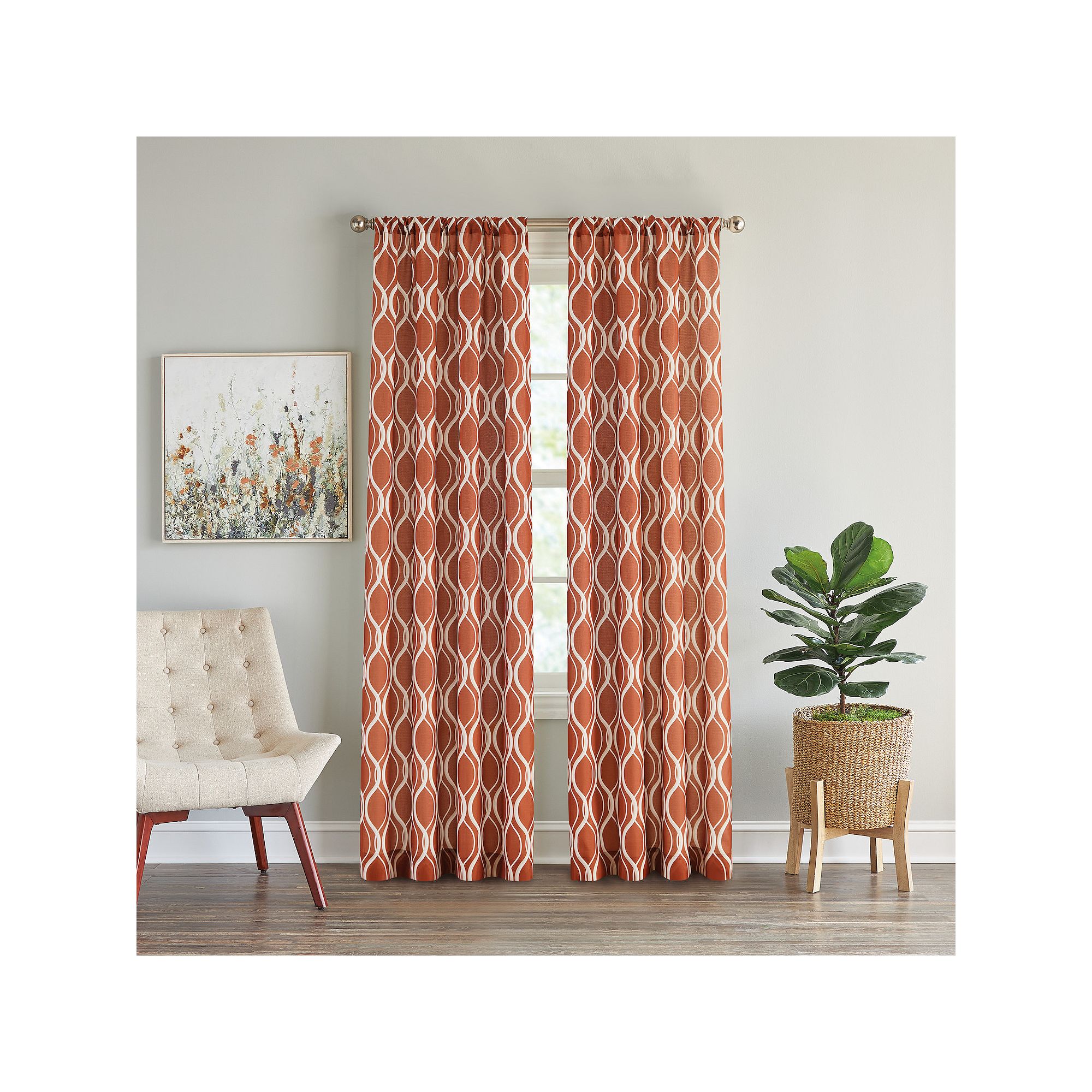 Window Curtainworks 1-Panel Morocco Window Curtain, Clay