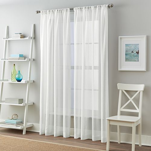 Curtainworks 2-pack Solid Cape Sheer Curtain