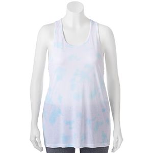 Juniors' Plus Size SO® Mesh Back Space-Dyed Tank