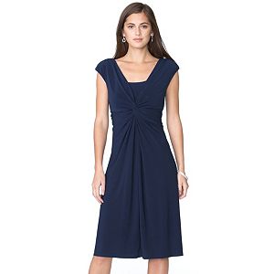 Women's Chaps Solid Knot-Front Empire Dress