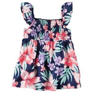 Girls 4-8 Carter's Floral Smocked Tank Top
