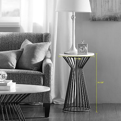 Madison Park Keaton Marble Finish End Table