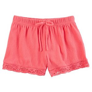 Baby Girl Carter's Crochet-Trim Gauze Shorts
