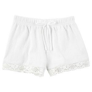 Girls 4-8 Carter's Crochet-Trim Gauze Shorts
