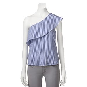 Juniors' Love, Fire One Shoulder Stripe Top