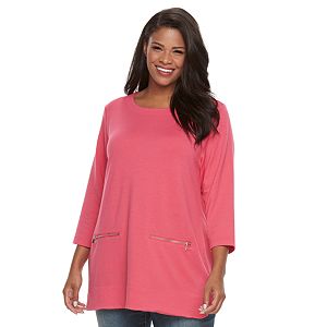 Plus Size Croft & Barrow® Zippered-Pocket Tunic