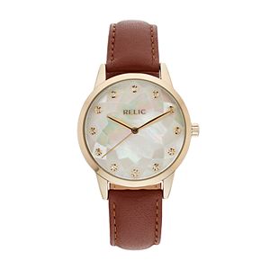 Relic Women's Erin Crystal Leather Watch