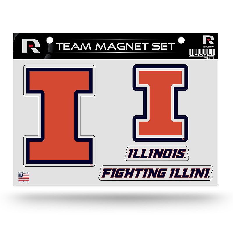 Illinois Fighting Illini Team Magnet Set, Multicolor