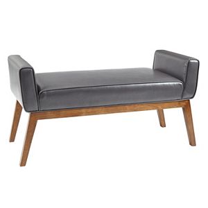 Madison Park Lillian Faux-Leather Bench