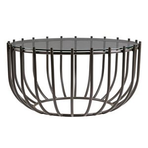 Madison Park Glass Top Drum Coffee Table