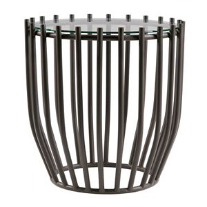 Madison Park Glass Top Drum End Table