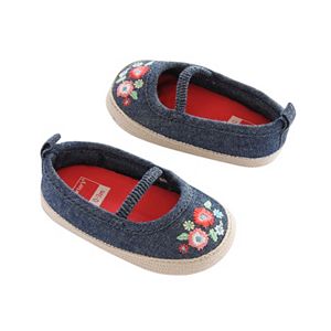 Baby Girl Carter's Embroidered Espadrille Crib Shoes
