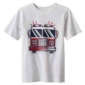 Boys 4-10 Jumping Beans® Short Sleeves Fire Truck Graphic Tee
