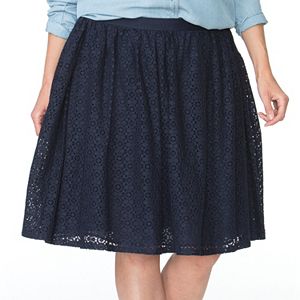 Plus Size Chaps Lace Skirt