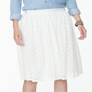 Plus Size Chaps Lace Skirt