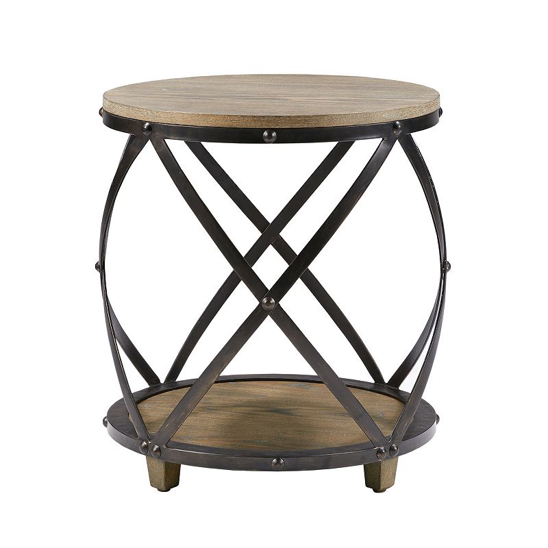 Madison Park Cirque Industrial End Table, Brown