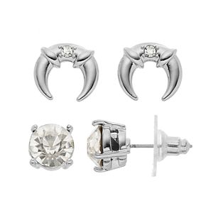 Jennifer Lopez Solitaire Stud & Crescent Drop Earring Set