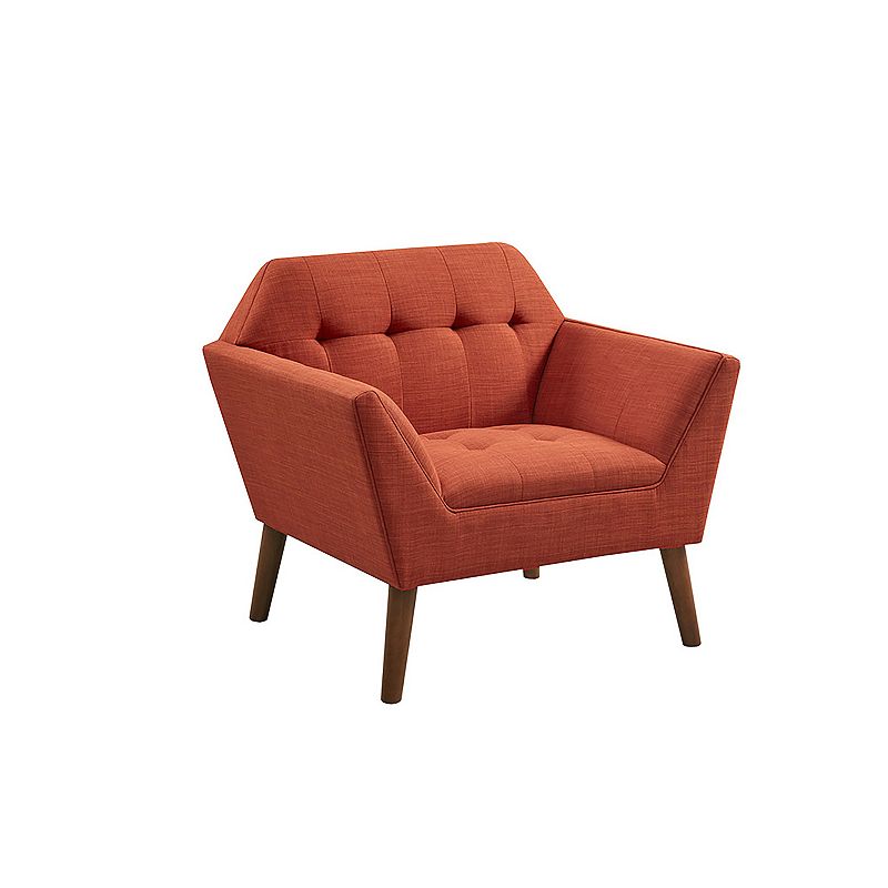 Newport Lounge Chair Spice - Ink+Ivy: Mid-Century Design, Button Tufted, Pecan Wood Legs