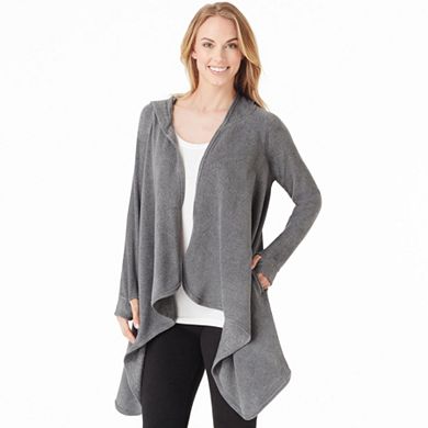 Women's Cuddl Duds Fleece Hooded Wrap Cardigan
