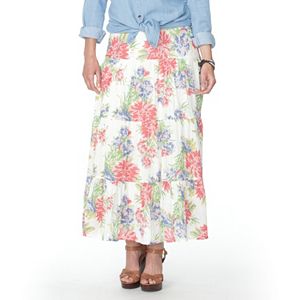 Plus Size Chaps Tiered Maxi Skirt