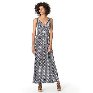 Women's Chaps Tile-Print Jersey Maxi Dress